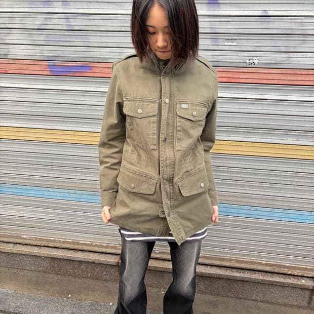 Diesel 카키 밀리터리 필드 자켓 