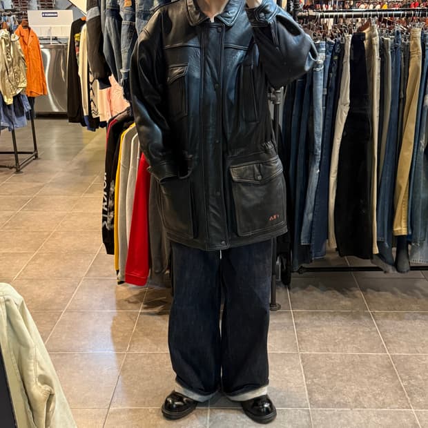 [NO.9] Fila 필라 하프 레더 자켓