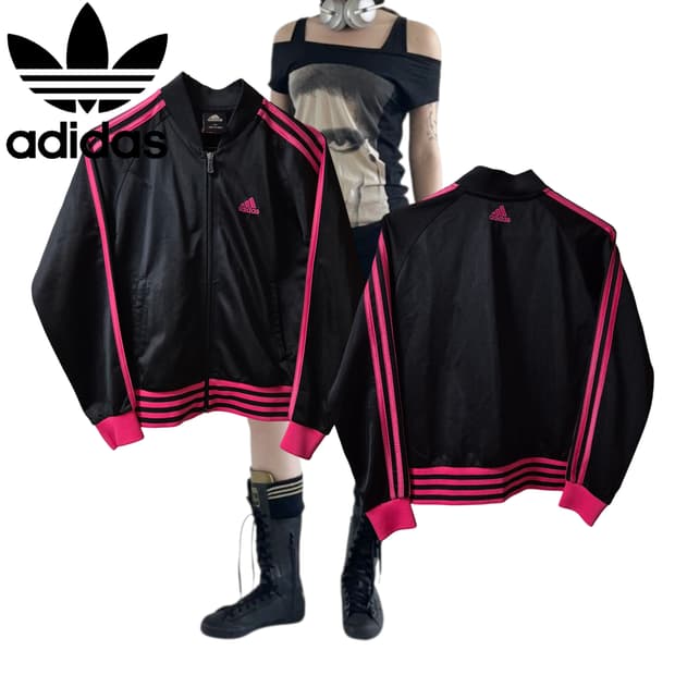 ADIDAS y2k pink track jersey zip-up