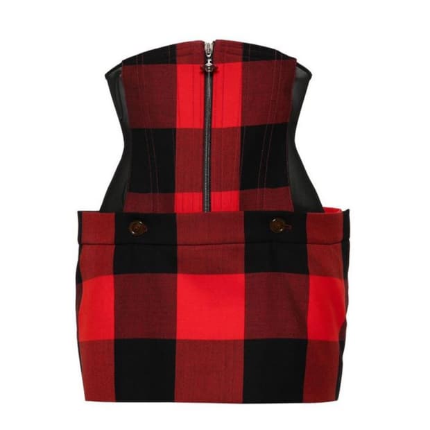 비비안웨스트우드 체크 코르셋 스커트