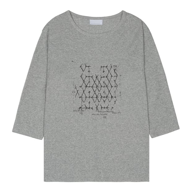 산산기어 LATTICE T-SHIRT [MELANGE GREY]