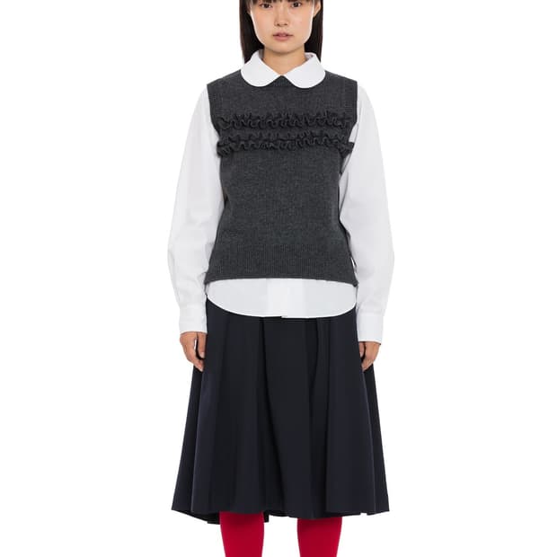 복복 FRILL-FRILL VEST (GREY) 