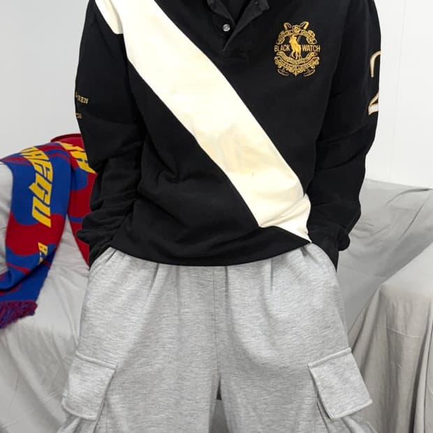 폴로 랄프로렌 블랙와치 빅포니 치프키프 긴팔 pk XL