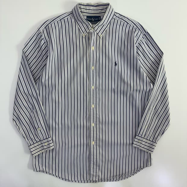 Polo  폴로 랄프로렌 자수 코튼 커스텀핏 스트라이프 셔츠