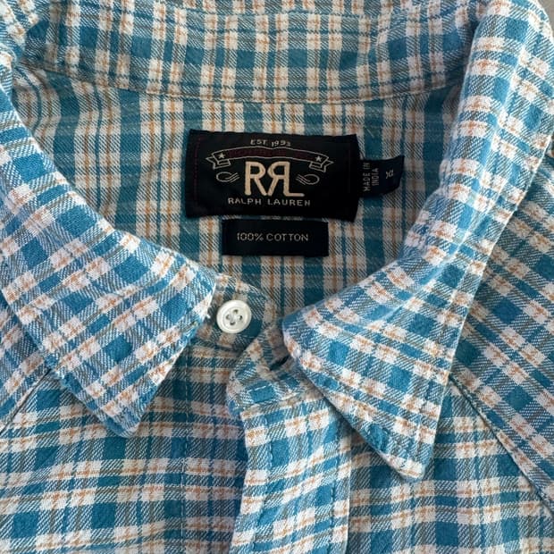 RRL plaid westren shirt XL