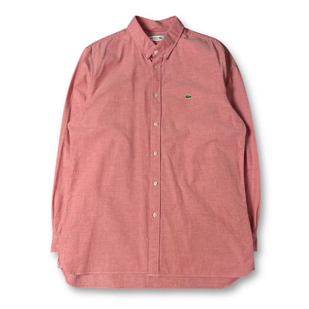 라코스테 자수로고 핑크 긴팔 셔츠 슬림핏 L
