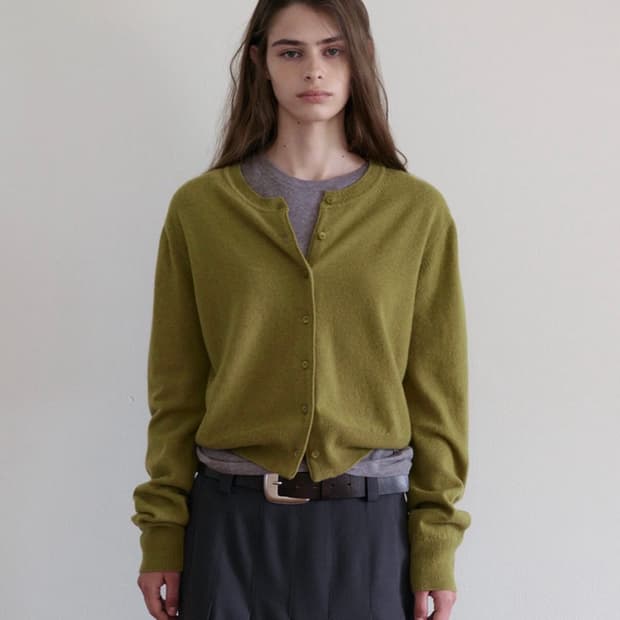 ARTTO 아르토 캐시미어 가디건 올리브