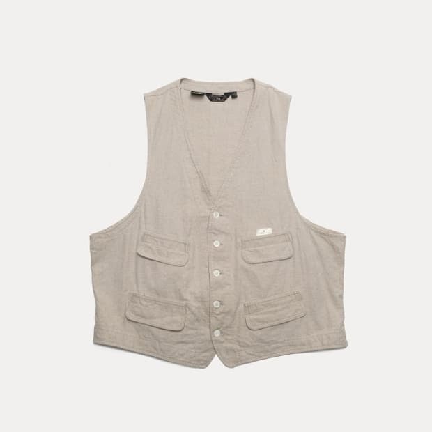 90s linen mix vest
