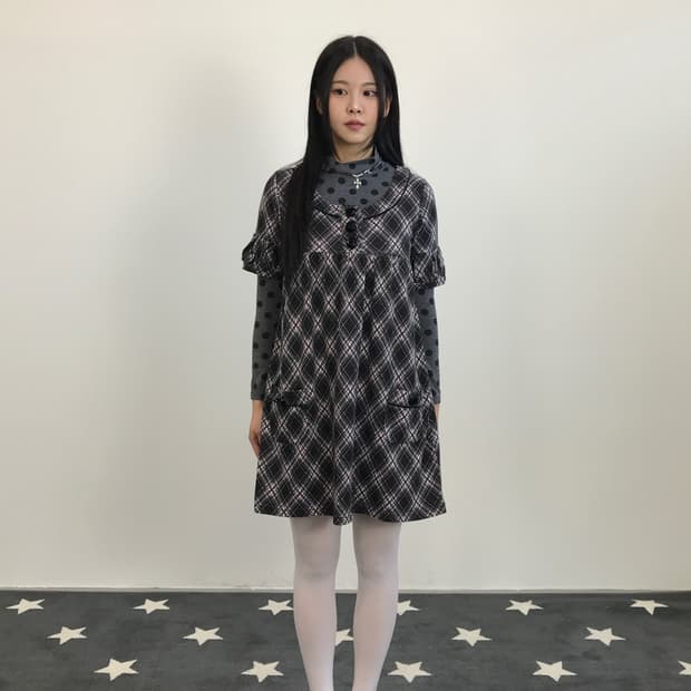 Michel Klein Check Mini Dress Top 