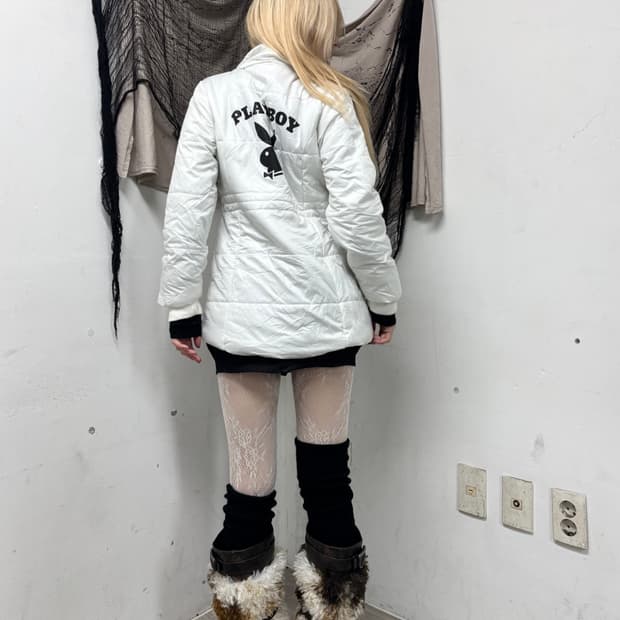 [Playboy]Back Logo Print White Padding