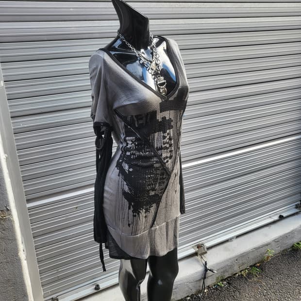 salvage long-sleeved one-piece 