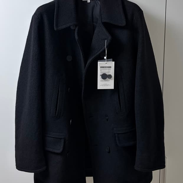 아트이프액츠 25FW 워시드 울 피코트 블랙 L