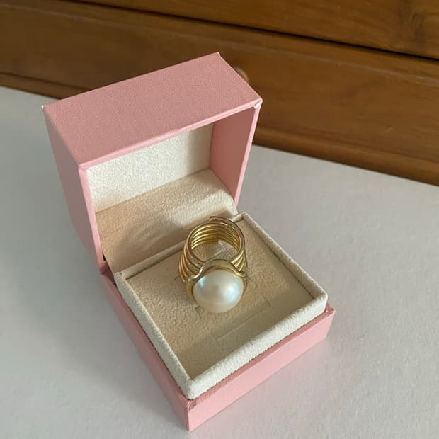빈티지 골드 진주 링 반지