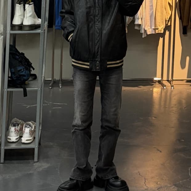 빈티지 블렌따노 블랙 카우 레더자켓 A2856