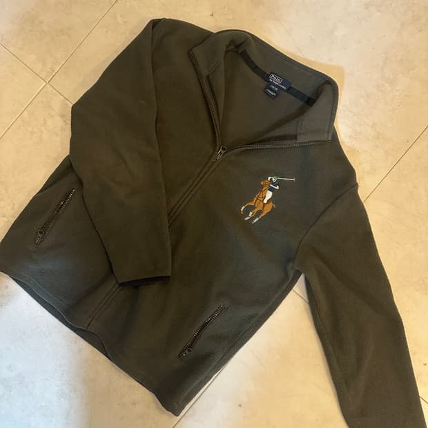 희귀) 빅포니 카키 플리스 집업 