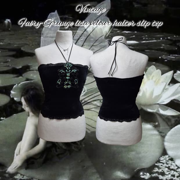 Vintage Fairy-Grunge lisa velour halter
