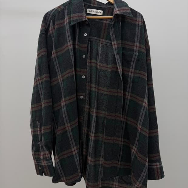 아워레가시 보로우드 BD셔츠 그린 펍 체크 52