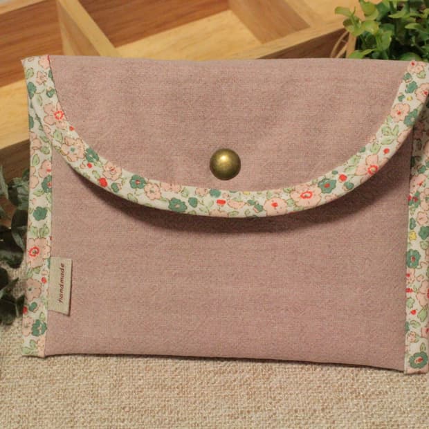 핸드메이드 핑크 바이어스 파우치