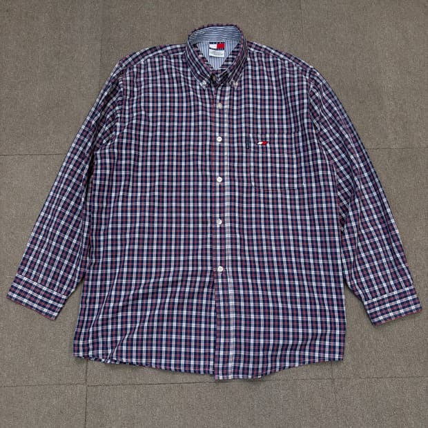 90s tommy made in usa 타미 힐피거 여름 긴팔셔츠