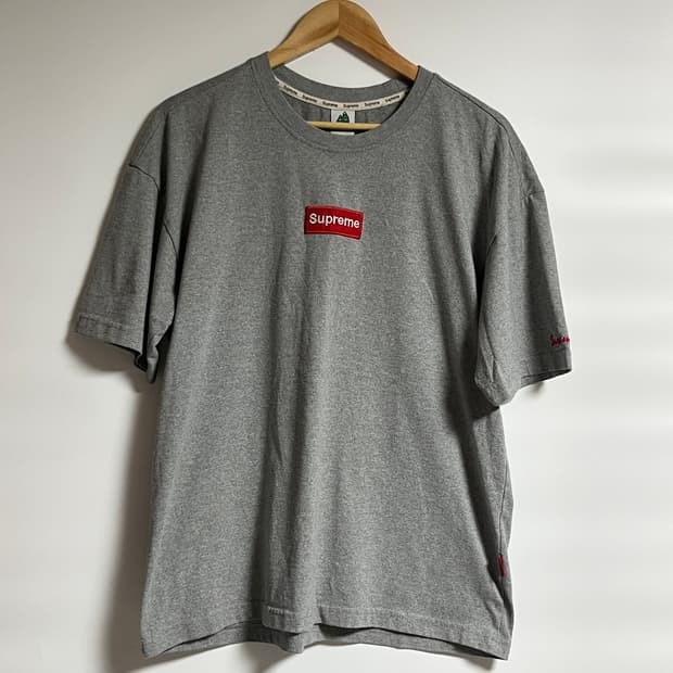 공용 SUPREME 슈프림 박스 로고 반팔 티셔츠 그레이 L