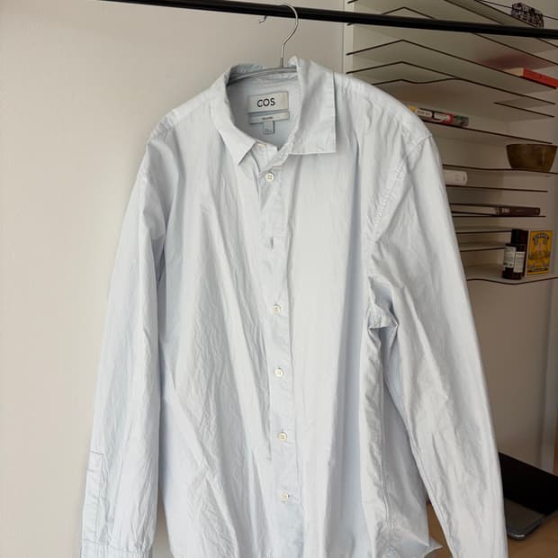 코스 릴랙스드 피마 코튼 포플린 셔츠 파스텔블루M