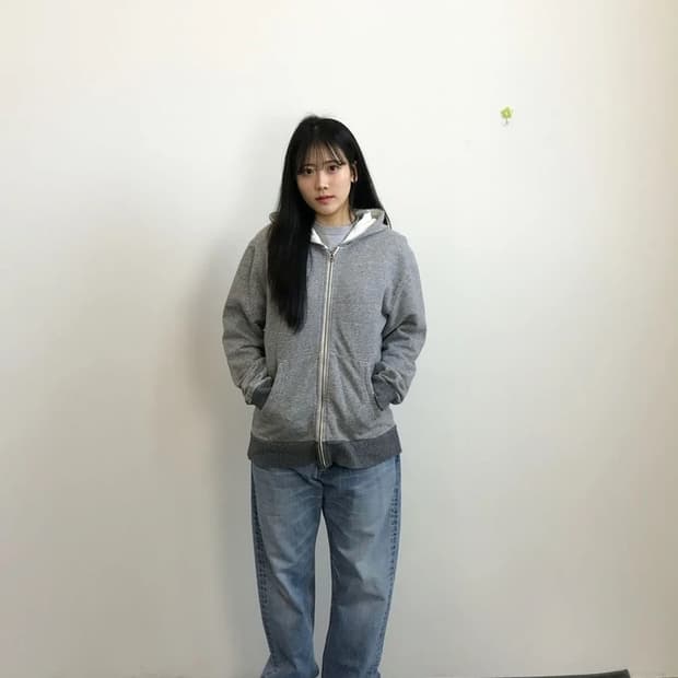 Back Number Two Tone Zip Hoodie