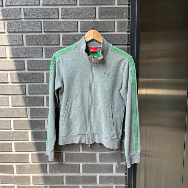 00s Puma 퓨마 그린 로고 코튼 트랙 자켓