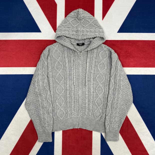 트릴리온 투웨이 니트 후드집업 XL 