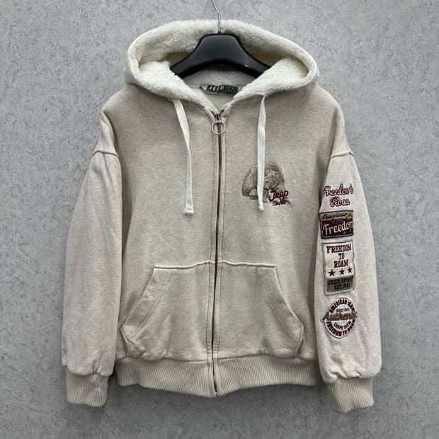 FREE 지프 여자 누빔 후드집업