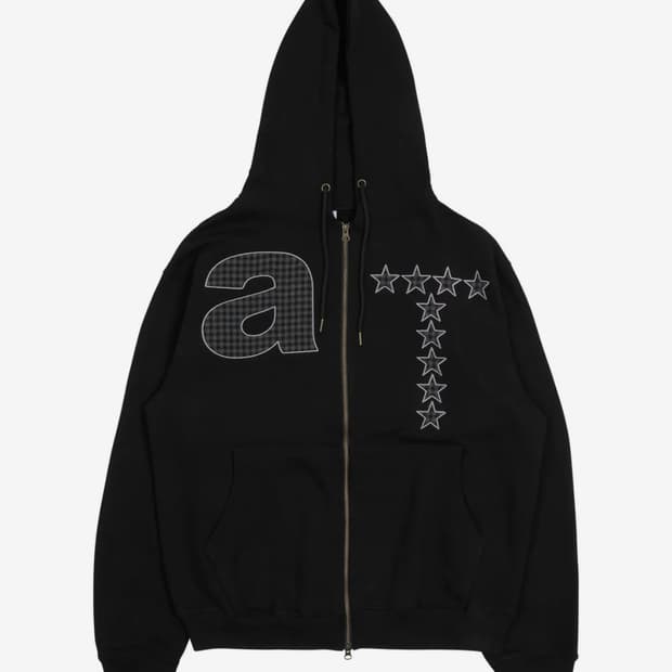 TCM at hooded zip-up (black)
