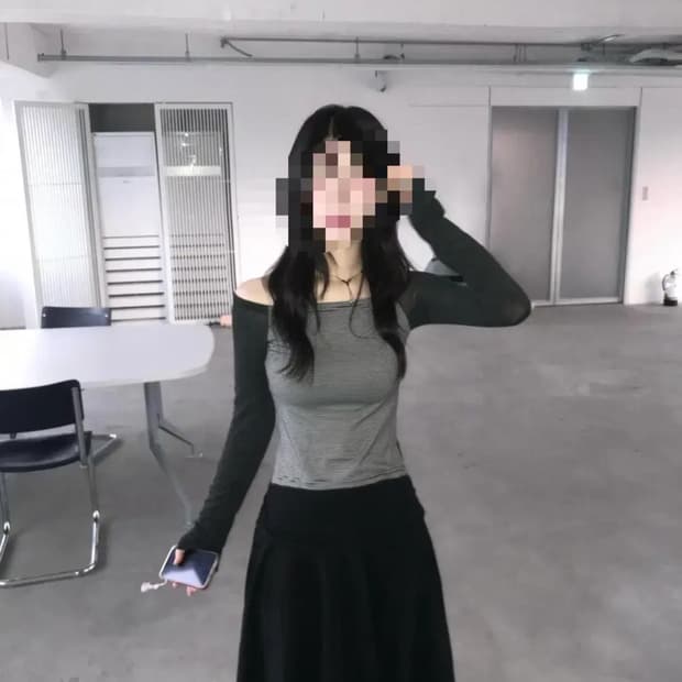 파히섬 탠스댄스 stripe off-shoulder black