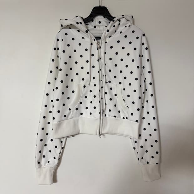 새상품 여자 도트 후드집업