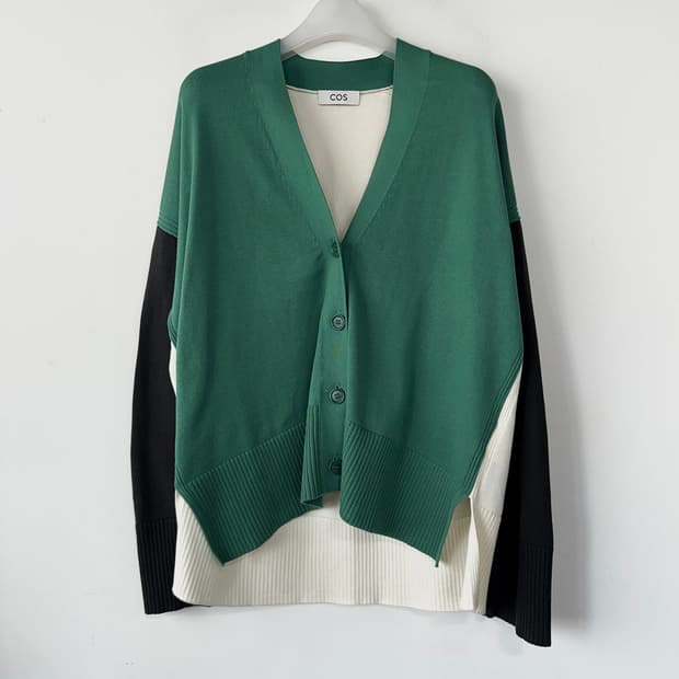 코스 COS 컬러 블록 루즈핏 가디건