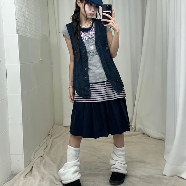 데일리 네이비 니혼진 코디세트