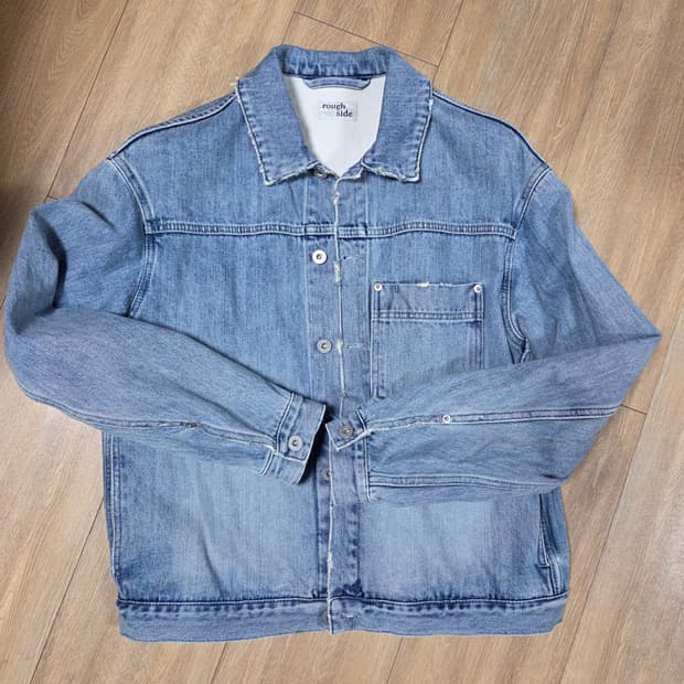 러프사이드 드레이프 데님 자켓 블리치
