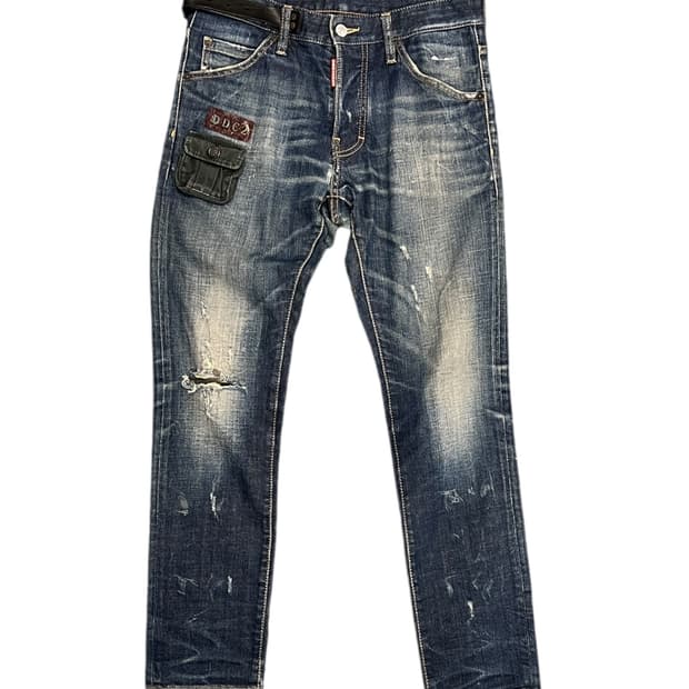 디스퀘어드2 데미지 워싱 데님팬츠 44