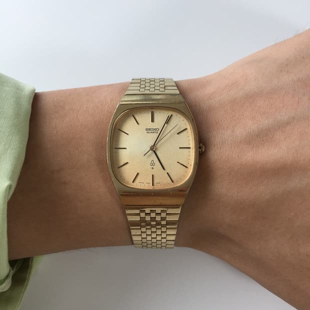 70s seiko gold square quartz