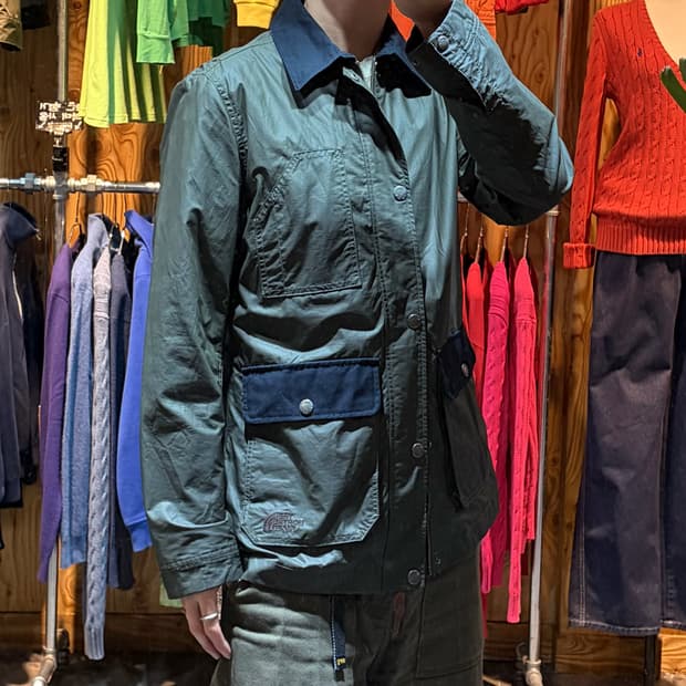 L 노스페이스 왁스 나일론 카키 야상 자켓