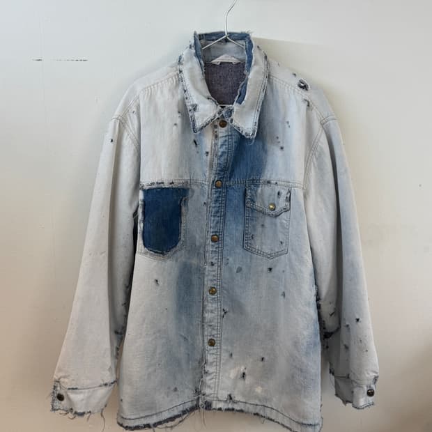 70-80s shn bleached denim work jacket