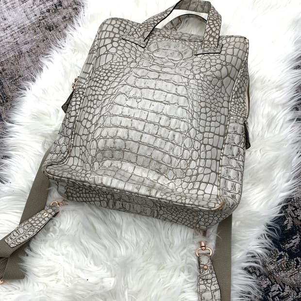 Croc pattern leather back-pack  