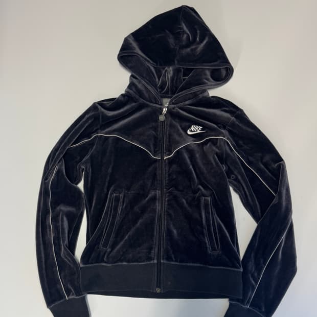 희귀!! 여성 나이키 올드스쿨 트레이닝 벨벳 후드집업