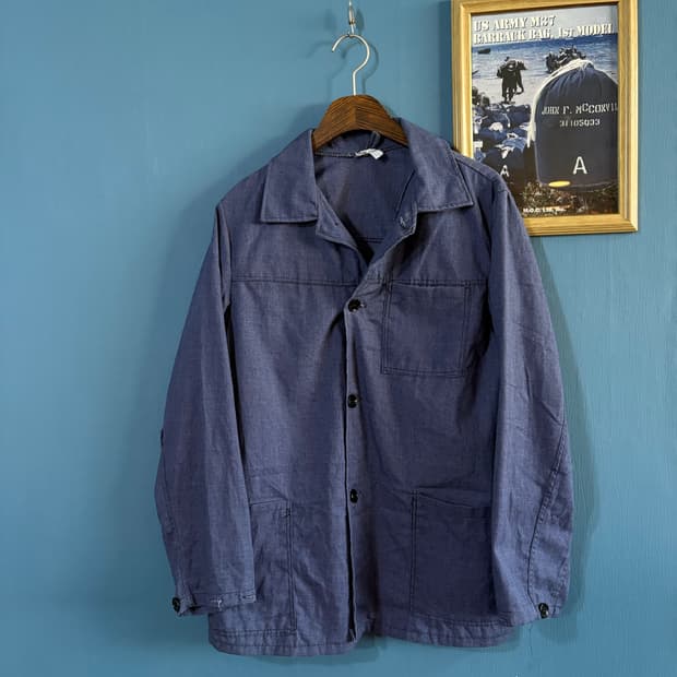70-80s vtg Chambray Workwear Jacket. 