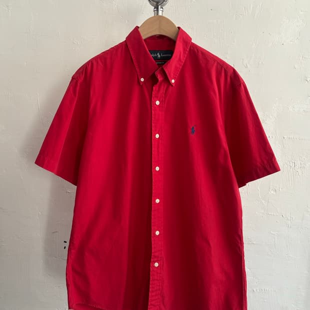 Polo 폴로랄프로렌 커스텀핏 레드 반팔 셔츠
