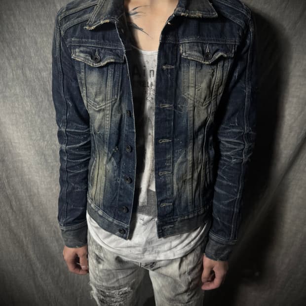 CIVARIZE Distressed Indigo Denim Jacket 