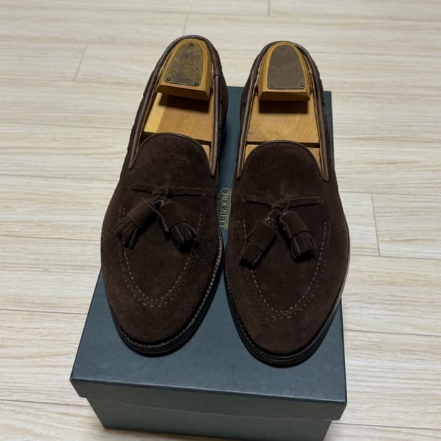 크로켓앤존스 카벤디쉬3 uk5.5e 다크브라운 스웨이드 테슬로퍼