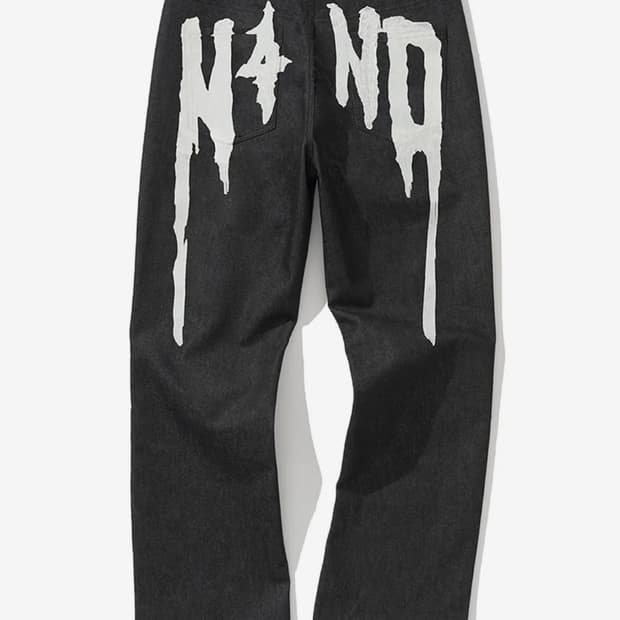 N4ND Drip Logo Denim Pants