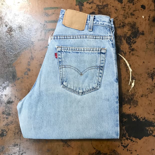 90s USA 리바이스 560 중청 6부 데님 팬츠 허리 32 