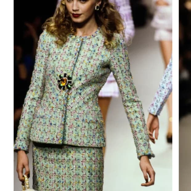 샤넬 1995 S/S collection 민트그린 트위드스커트