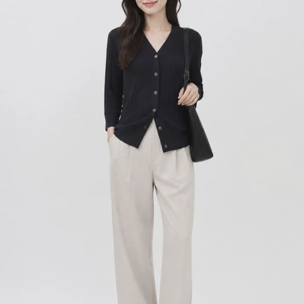 더엣지 네이비 여자 85 가디건 O0630