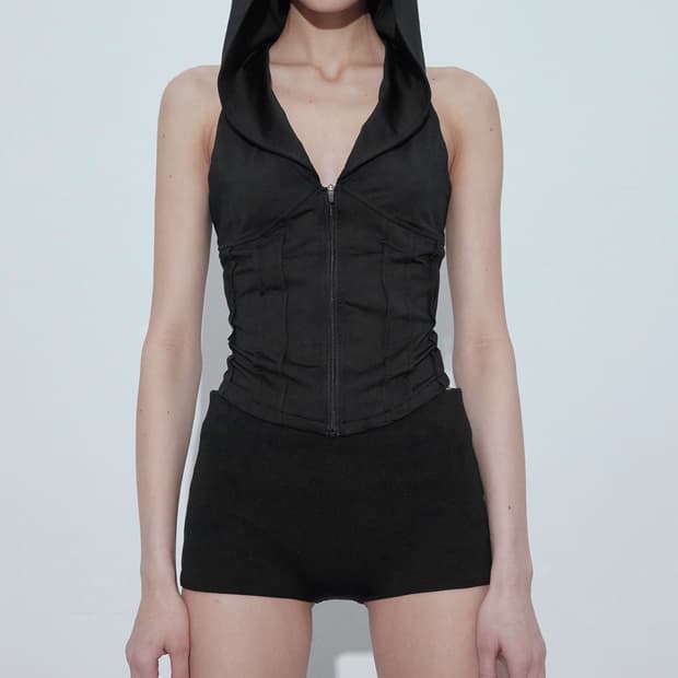 Bohemian seoul sporty hooded vest